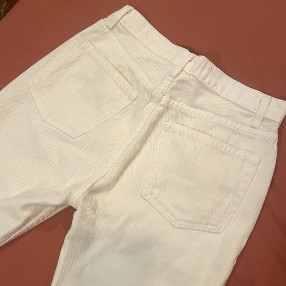 Reformation High-Rise White Ivory Julia Destroyed Jeans - Picture 12 of 16